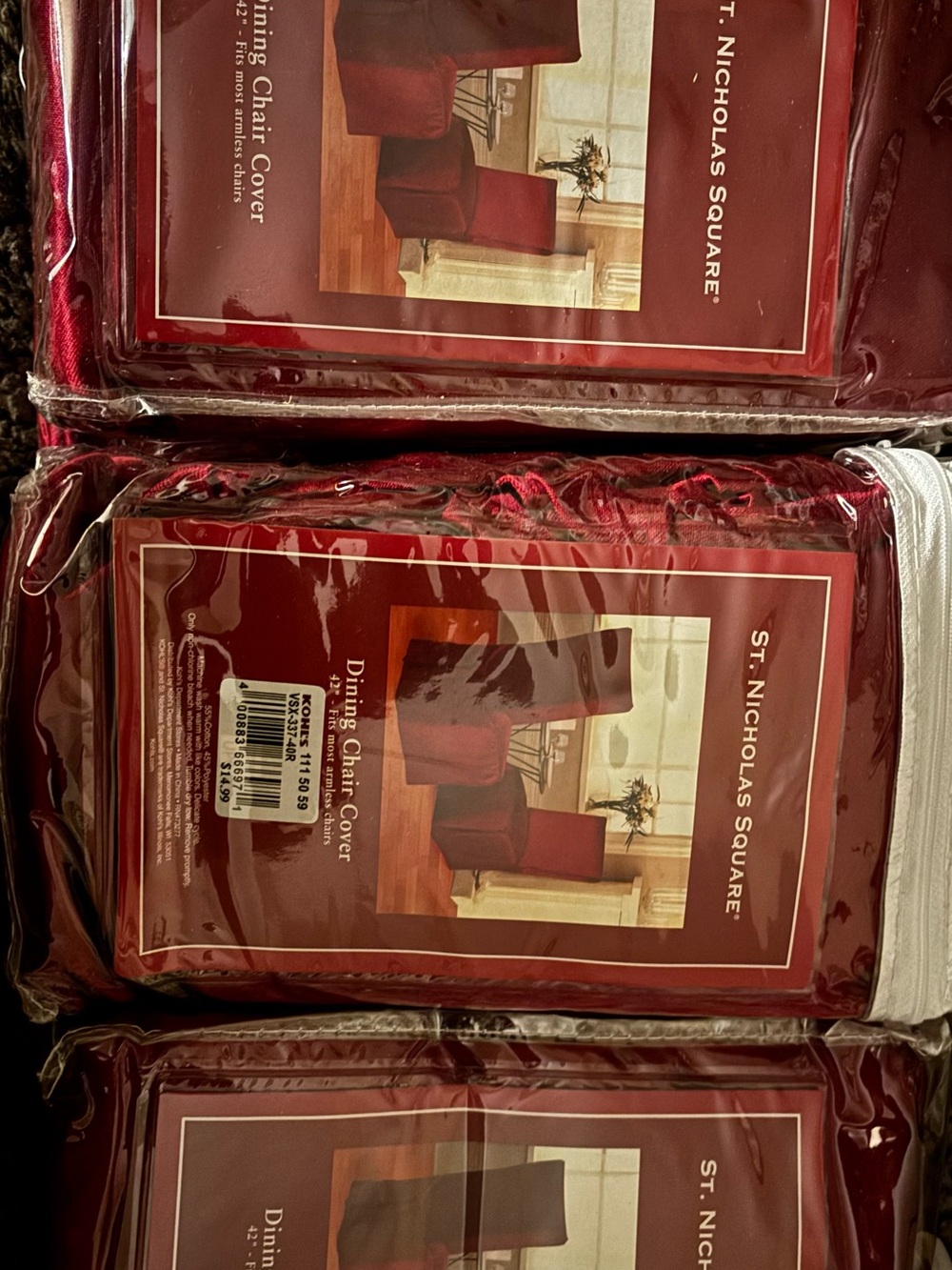 6 St. Nicholas Square Burgundy Dining Chair Covers burgundy New Elegant Dining